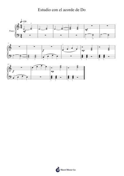 Estudio con el acorde de Do Sheet Music by -Arr.Yulegus