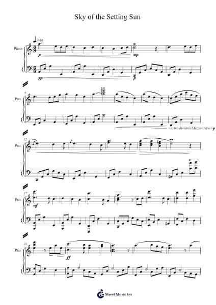 Sky of the Setting Sun Sheet Music by Thebadsonicgame-Arr.Montbrook