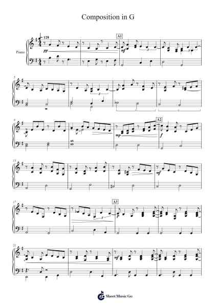 Composition in G Sheet Music by -Arr.Stilwald Mollswift