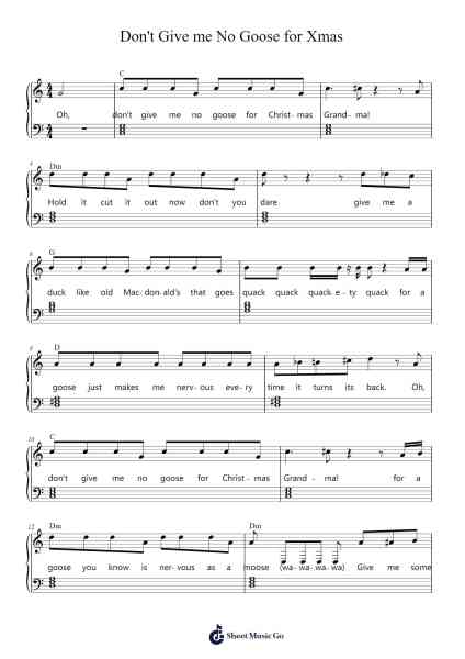 Don't Give me No Goose for Xmas Sheet Music by Stan Fritts and the Korn Kobblers-Arr.Lamguy Nica