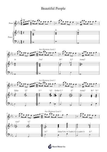 Beautiful People Sheet Music by Glasper Hudah-Arr.Vinpeare