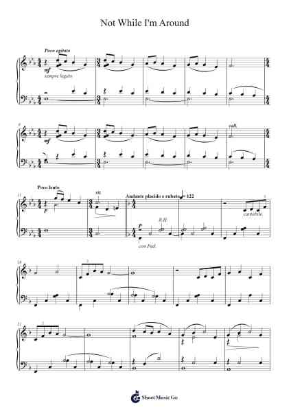 Not While I'm Around Sheet Music by Stephen Sondheim-Arr.Harruth