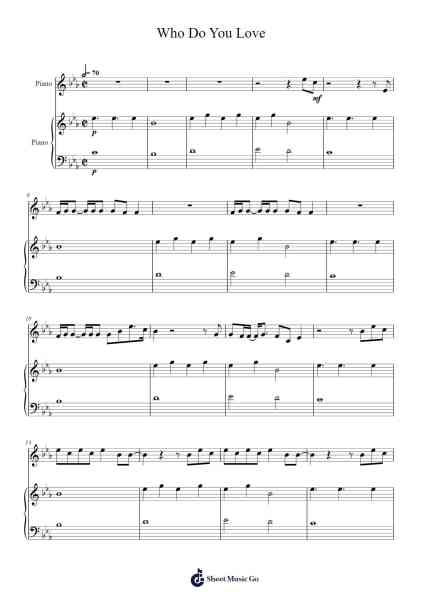 Who Do You Love Sheet Music by -Arr.Evejob