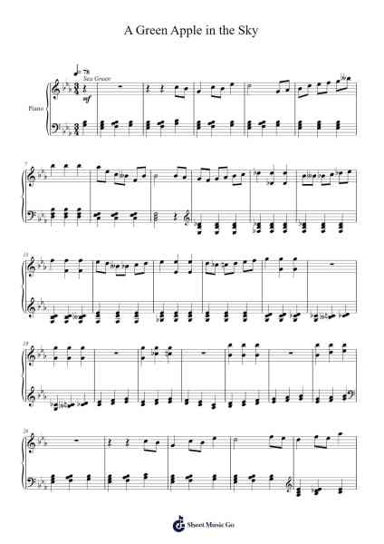 A Green Apple in the Sky Sheet Music by Toursbur-Arr.Dilmos