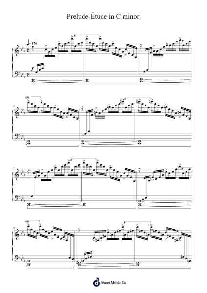 Prelude-Étude in C Minor Sheet Music by Johann Sebastian Bach/Frederic Chopin-Arr.Vabuck Clevevien
