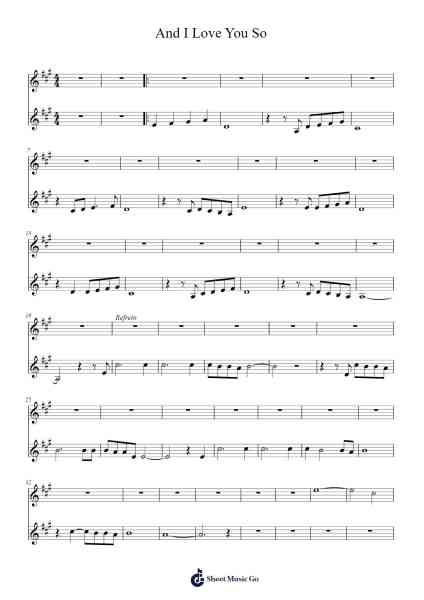 And I Love You So Sheet Music by Unknown author-Arr.Bobpritt Kathpril