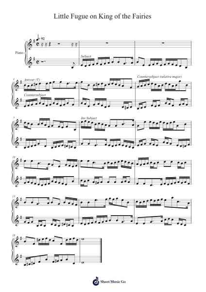 Little Fugue on King of the Fairies Sheet Music by Misc tunes-Arr.Bairdbian Lystan