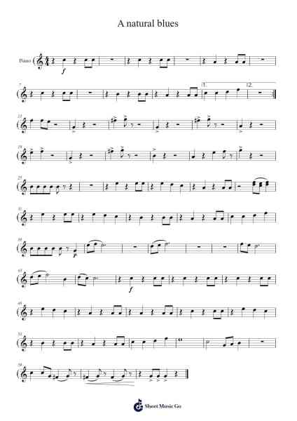 A natural blues Sheet Music by Anonymous-Arr.Florid Brylan