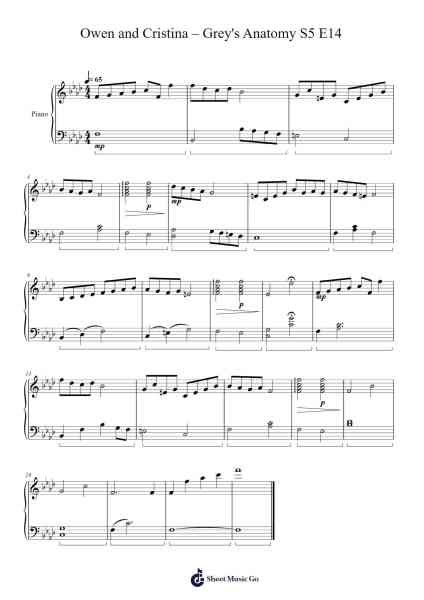 Grey's Anatomy Sheet Music by Grey's Anatomy-Arr.Simpmark
