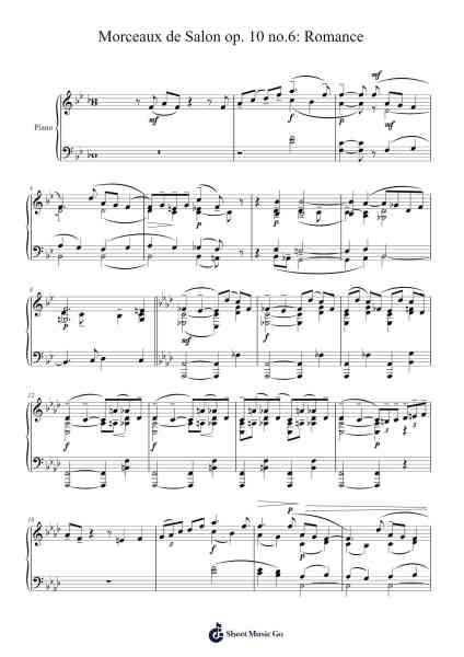 Morceaux de Salon, Op. 10 No. 6: Romance Sheet Music by Sergei Rachmaninoff-Arr.Webbhan