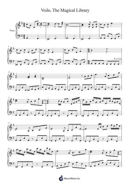 Voile, The Magical Library Sheet Music by Misc tunes-Arr.Shircent