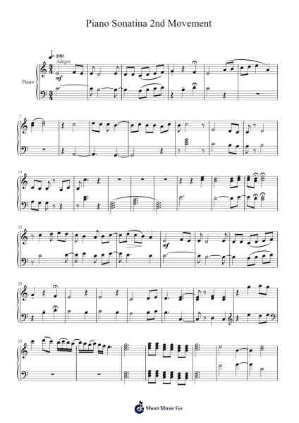 Piano Sonatina 2nd Movement Sheet Music by Nelljoyce Whgram-Arr.Ossharp Nortiane