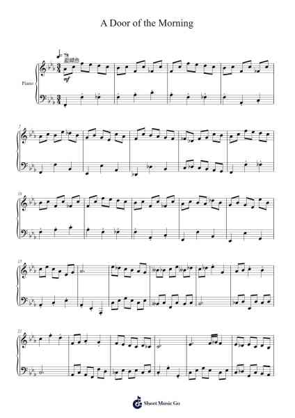 A Door of the Morning Sheet Music by Toursbur-Arr.Nanzie