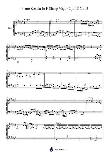 Piano Sonata In F Sharp Major Op. 13 No. 3, Movement 3: Space Sheet Music by Charles Evans/Oliver Prado-Matz-Arr.Phisan Lionelphy