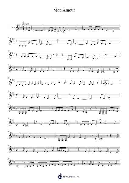 Mon Amour Sheet Music by Slimane-Arr.Paulholmes