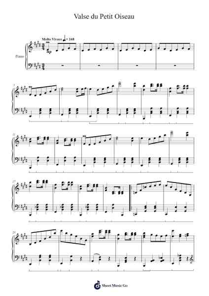 Valse du Petit Oiseau Sheet Music by Frédéric François Chopin-Arr.Lanps Gailkyle