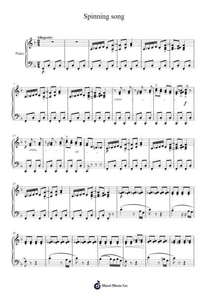 Spinning Song Op. 14, No. 4 Sheet Music by Albert Ellmenreich-Arr.Taykin Wertor
