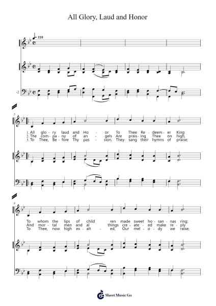 All Glory, Laud and Honor Sheet Music by Melchior Teschner-Arr.Orence