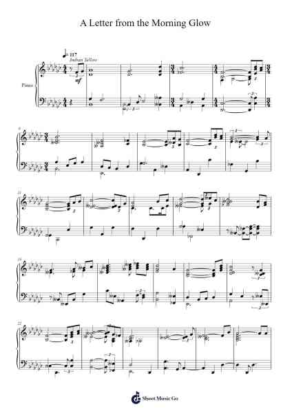 A Letter from the Morning Glow Sheet Music by Toursbur-Arr.Agsean