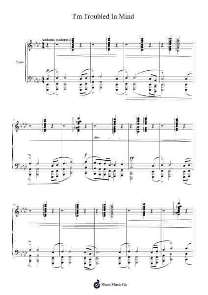 I'm Troubled In Mind Sheet Music by Samuel Coleridge-Taylor-Arr.Philmie