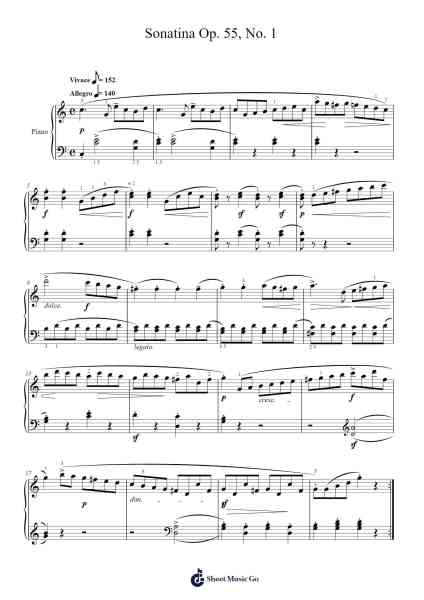 Sonatina Op. 55, No. 1 Sheet Music by Friedrich Kuhlau-Arr.Kyleyy