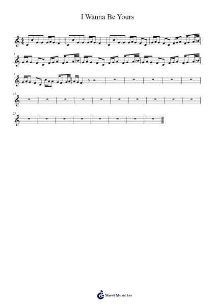 I Wanna Be Yours Sheet Music by Unknown author-Arr.Snowcol