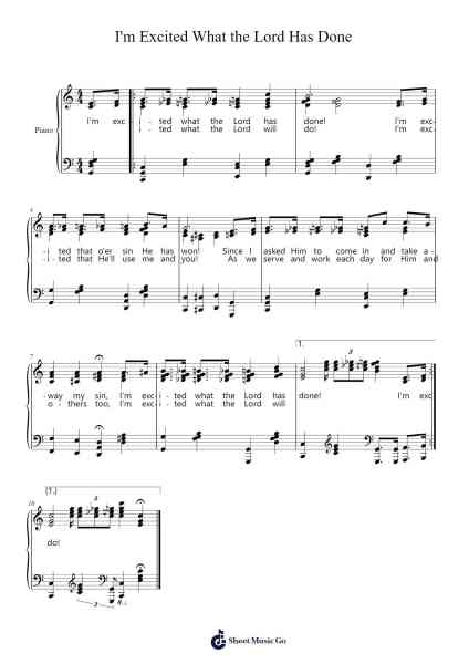 I'm Excited What the Lord Has Done Sheet Music by Kimbeth Kipxon-Arr.Jonesrhys