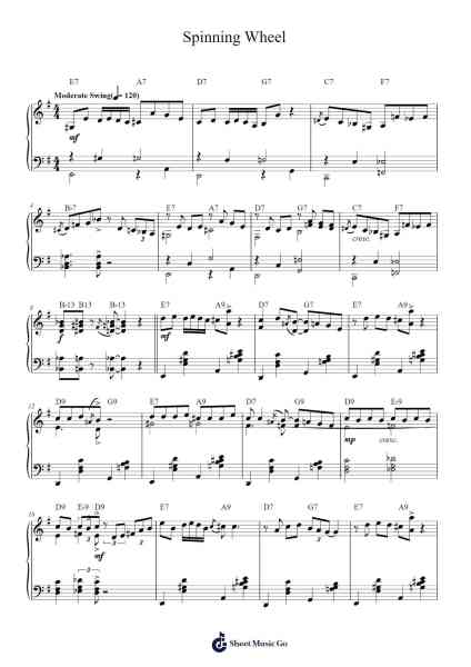 Spinning Wheel Sheet Music by Blood, Sweat & Tears-Arr.Chesria