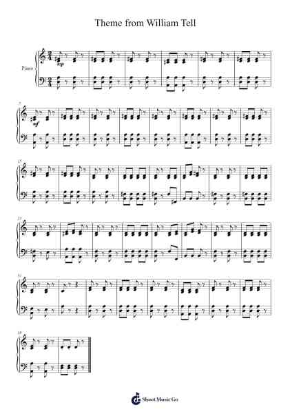 Theme from William Tell Sheet Music by undefined-Arr.Clytate