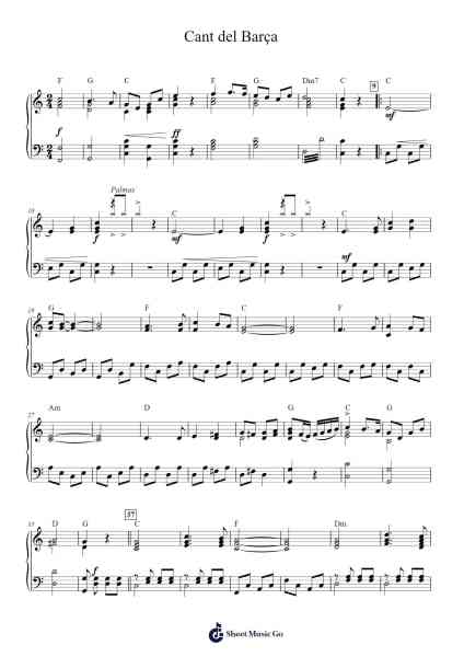 Cant del Barça Sheet Music by Manuel Valls-Arr.Anolds