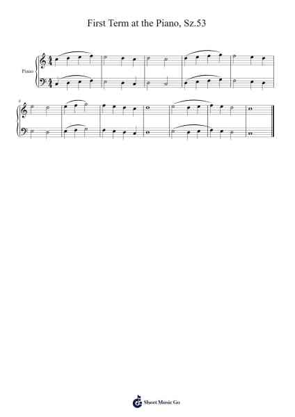 First Term at the Piano, Sz.53 Sheet Music by Béla Bartók-Arr.Mickkay