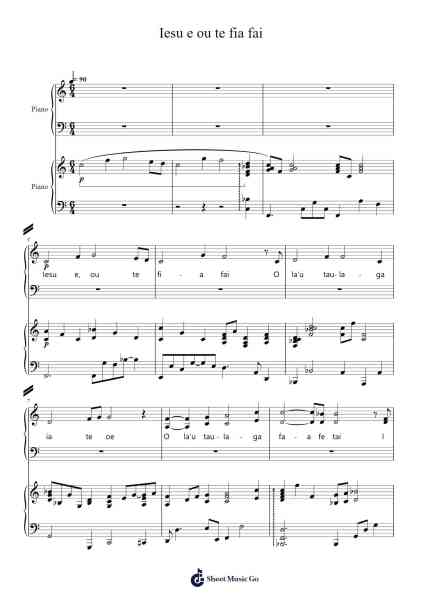 Iesu e ou te fia fai Sheet Music by Greg Nelson & Phil McHugh-Arr.Bilmons Magmeg