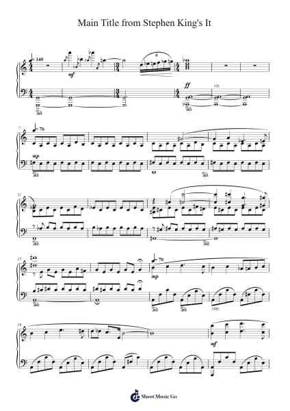 Main Title from Stephen King's It Sheet Music by Richard Bellis-Arr.Mucia