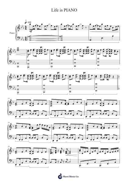 Life is PIANO Sheet Music by takumiigo1028-Arr.Fagee