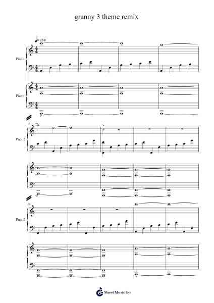 Granny 3 Theme Remix Sheet Music by cubinggeorge-Arr.Nagrid