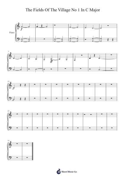 The Fields Of The Village No 1 In C Major Sheet Music by defnebegum201-Arr.Earlharine