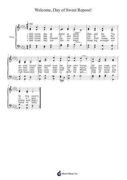 Welcome, Day of Sweet Repose! 樂譜由 Irving Arthur Steinel - 編曲 Wesquinn Bunmeg