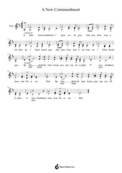 A New Commandment Sheet Music by Aniceto Nazareth/Andrew Moore-Arr.Wentio Termaltz
