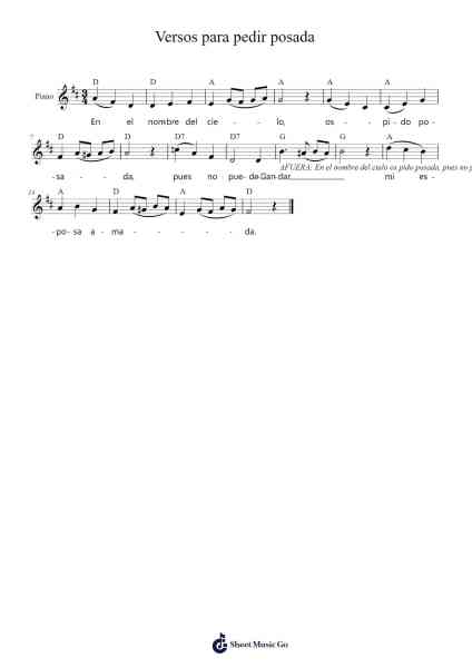 Versos para pedir posada Sheet Music by Canciones Populares-Arr.Hickstodd Joycedrich