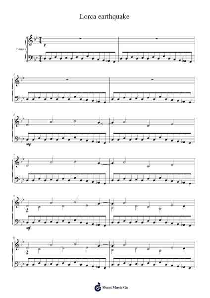 Lorca earthquake (One year ago) Sheet Music by Francisco Javier Meca Guevara-Arr.Saxel