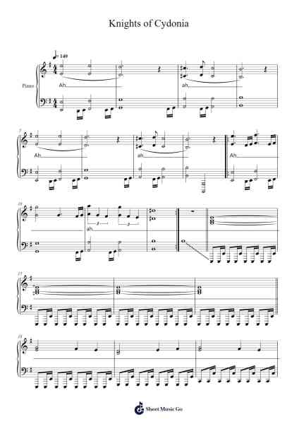 Knights of Cydonia Sheet Music by Muse-Arr.Faulkvy