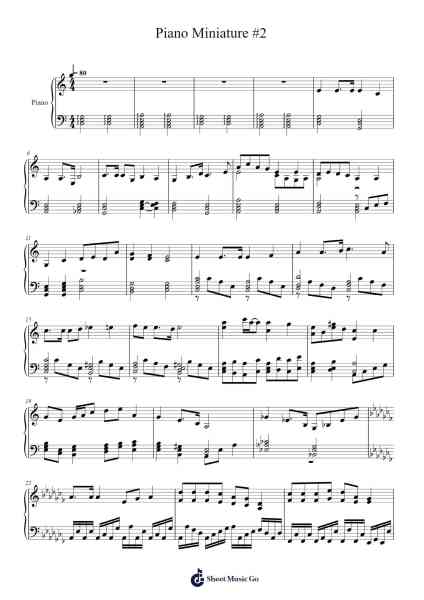Piano Miniature #2 Sheet Music by kfpanda135@gmail-Arr.Reyblume Poundtor