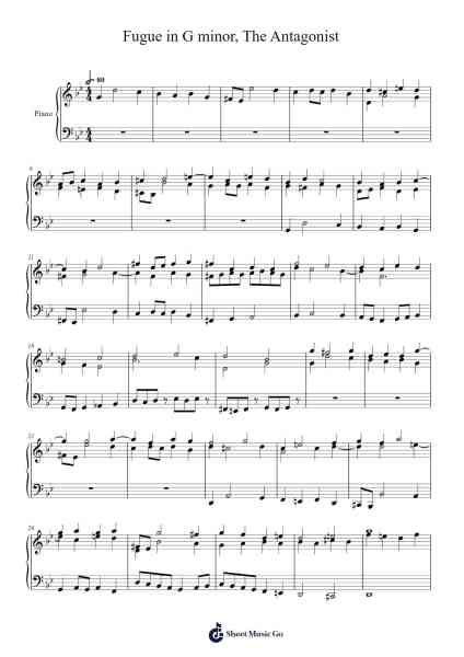 Fugue in G minor, The Antagonist Sheet Music by Aaron6942-Arr.Jouboyd Calgel