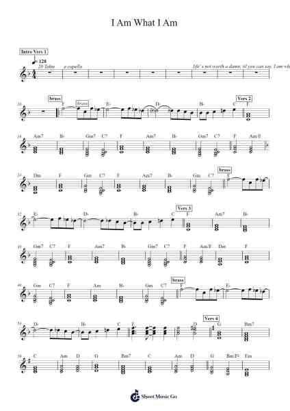 I Am What I Am Sheet Music by Gloria Gaynor-Arr.Manssaul Dexy