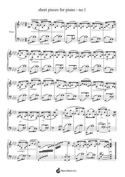short pieces for piano - no.1 Sheet Music by Elrwood Freester-Arr.Harloise Hanett
