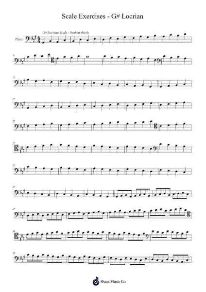 Scale Exercises - G# Locrian Sheet Music by ladybassmusic-Arr.Boycegold