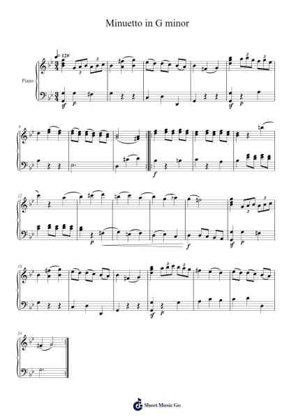 Minuetto in G Minor Sheet Music by Lewis Painter-Arr.Asdict