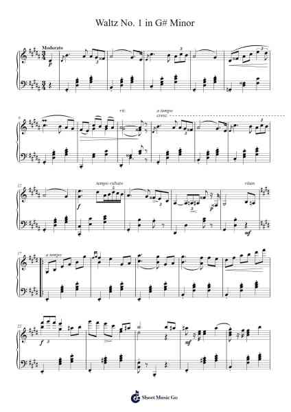 Waltz No. 1 in G# Minor Sheet Music by Megbart Yvonglas-Arr.Dilmos