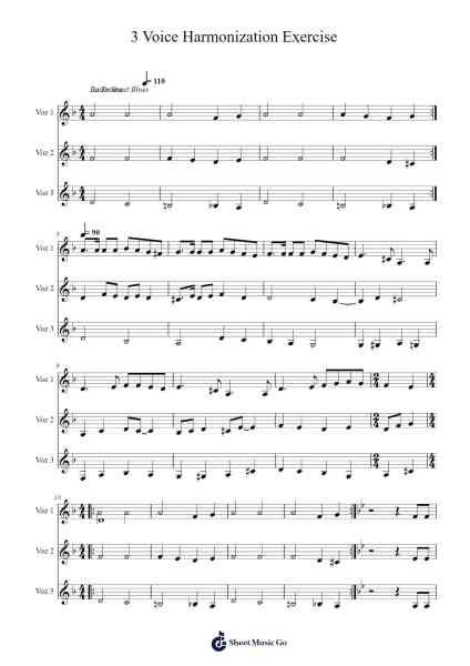 3 Voice Harmonization Exercise Sheet Music by popular-Arr.Hawvogt