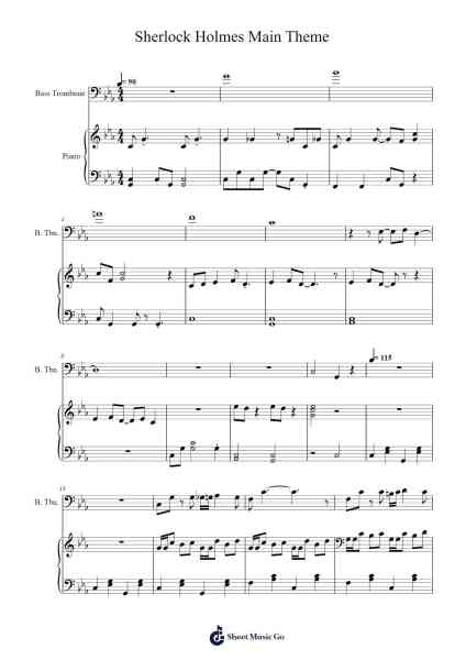 Sherlock Holmes Main Theme Sheet Music by -Arr.Lynchric